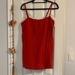 Abercrombie & Fitch Red Button-Accent Mini Dress